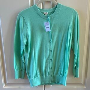 Jcrew 100% cotton NWT Mint Green Women's Cardigan Sweater medium